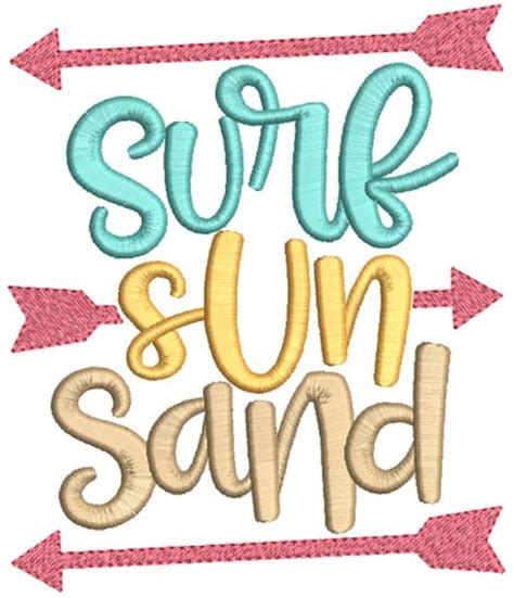 Beach Word Art Machine Embroidery Designs By Juju