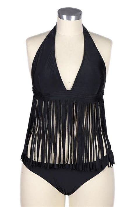 Tassel With Love Halter Bikini Set