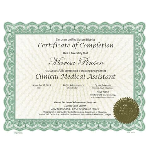 Replica Medical Assistant Certificate Maker Validgrad