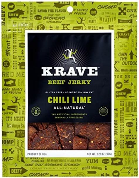 Krave All Natural Beef Jerky Sea Salt Protein Packed Snacks Roasted For Maximum