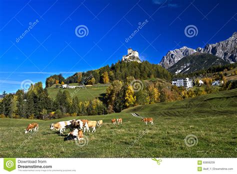 Tarasp Castle - Fortified Mountain Castle In Swiss Alps, Engadin ...