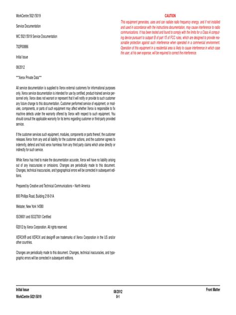 Xerox WC 5021-5019-SM | PDF | Troubleshooting | Electromagnetic ...
