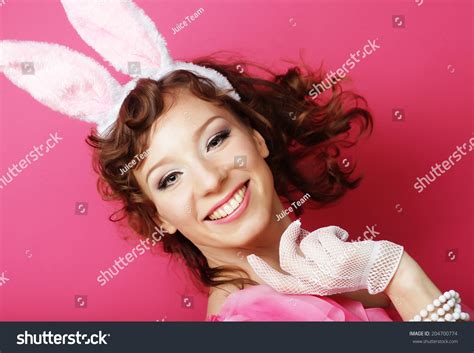 Sexy Woman Bunny Ears Playboy Blonde Stock Photo Shutterstock