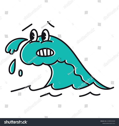 Worried Wave Cartoon High Resolution Vector Stock Vector (Royalty Free