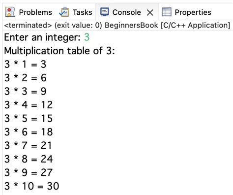 C Program To Generate Multiplication Table