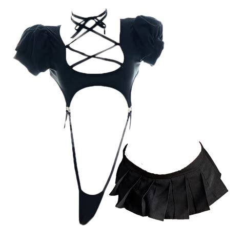 JasmyGirls Cosplay Lingerie Anime Costume Sexy Cutout Bodysuit Cute