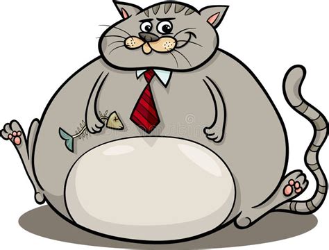 Fat Cat Saying Cartoon Illustration Stock Vector - Illustration of ...