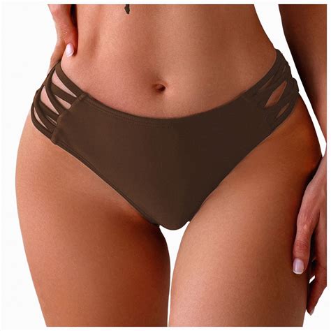 GUOBIOZIY Women Standard Strappy Bikini Bottoms Full Coverage Bathing Suit Swim Low Rise