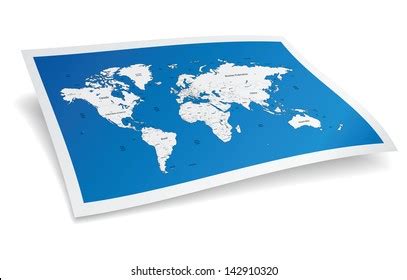 Blue World Map Vector Illustration Stock Vector (Royalty Free) 113422294