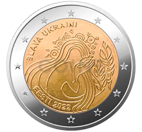 Монета 2 Євро 2022 Естонія: Вшанування боротьби України за Свободу ...