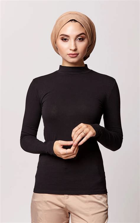 High Neck Long Sleeve Top In Black High Neck Long Sleeve Top High