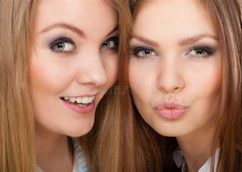 Deux Belles Poses De Femmes De Blonde Et De Brune Photo Stock Image Du Femmes Brunette 83358166