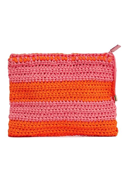 Essentiel Antwerp Flaka Clutch Bag Combo Hot Pink