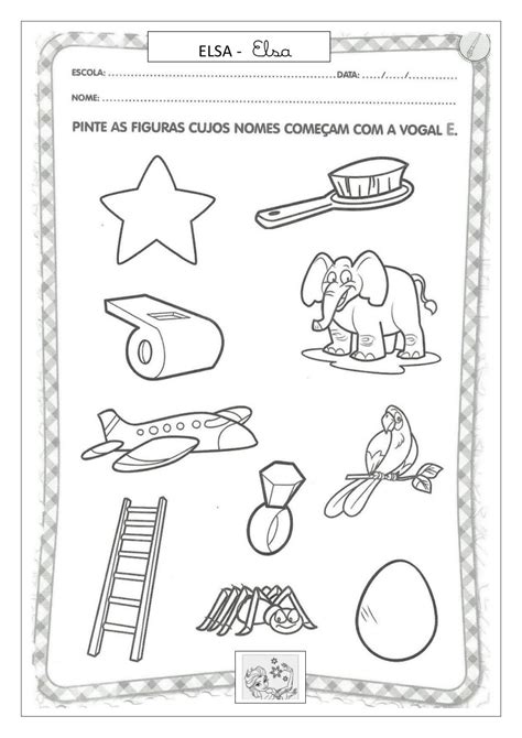 Atividades Letra E Alfabeto Desenhos Animados