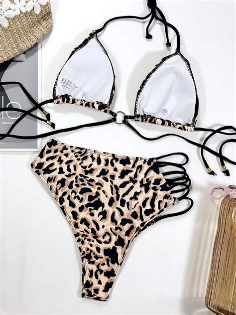 Sexy Women High Waist Bikini Swimsuit Swimwear Female Bandeau Thong Brazilian Bikini Set