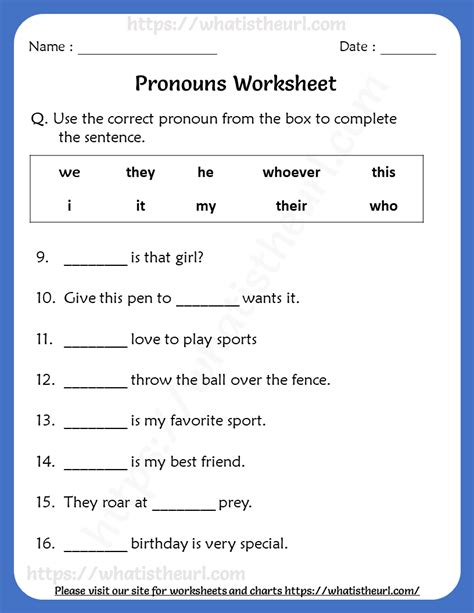 English Pronouns Worksheet Printable Word Searches