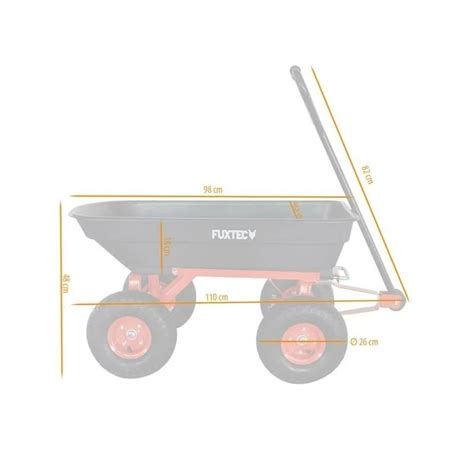 Chariot De Jardin Fuxtec Fx Kw Roues Benne Basculante