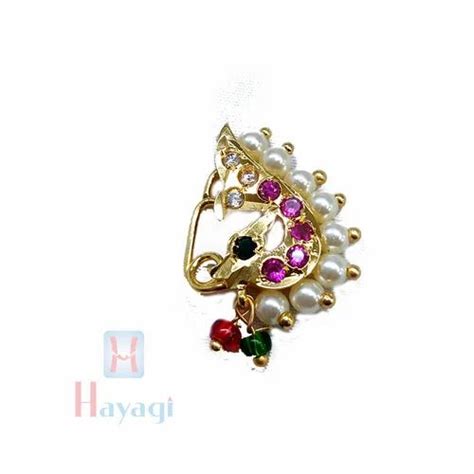 Nath Non Pierced Peacock Maharashtrian Nose Ring At Rs