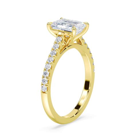 emerald cut engagement rings cathedral setting