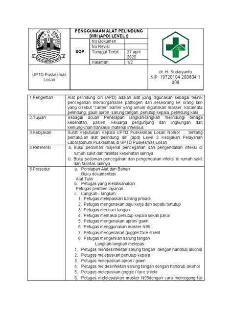 Penggunaan Apd Level 2 Pdf