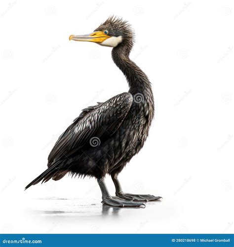 Cormorant Isolated On White Created With Generative Ai Stock Photo