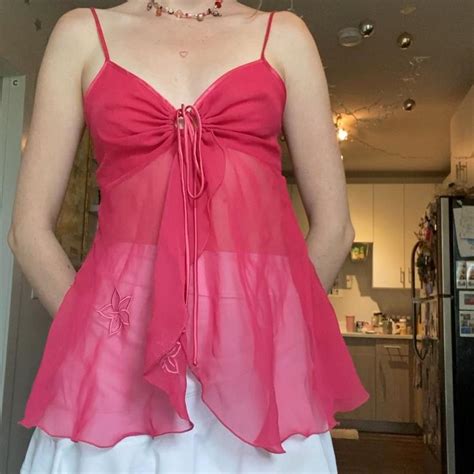 Vintage Y K Sheer Lingerie Whimsical Fairy Tank Depop