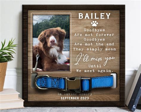 Personalized Custom Dog Memorial Frame With Collar Dg23 Tom Pham Designs