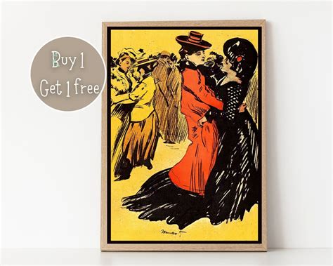 Vintage Lesbian Art Art Deco Lesbian Print Lesbian Art Painting Lesbian Poster Home Decor Wall