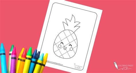 Kawaii Pineapple Coloring Page Coloring Pages And More