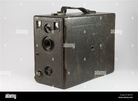 Old Vintage Box Camera on White Background Stock Photo - Alamy