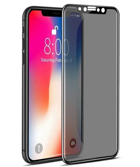 For Iphone X Tempered Glass Anti Glare Privacy Full Cover Screen Protector Display Protection