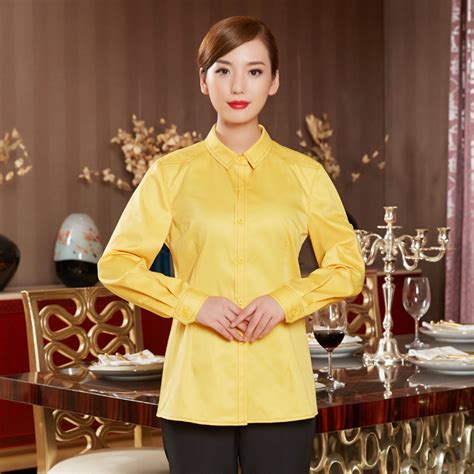 Irder - high quality clerk staff uniform solid color waiter shirts ...