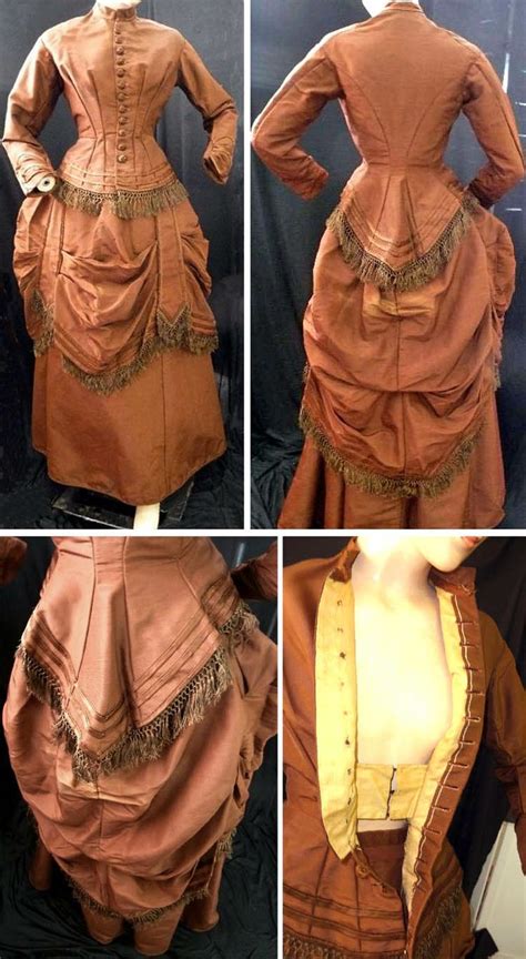 Day Dress Late 1860 Early1870s Bodice Overskirt And Underskirt In