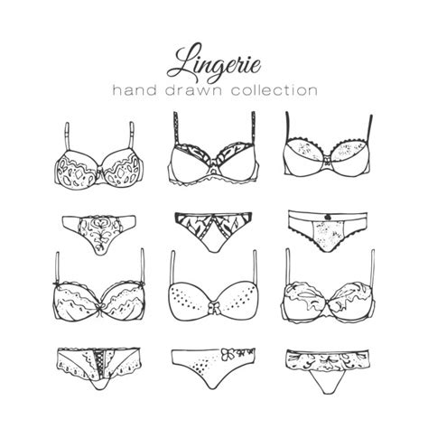 Coleção dos elementos de lingerie feminina Vetor Grátis