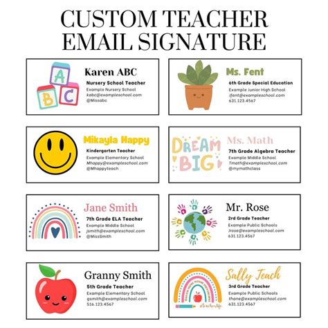 Teacher Email Signature, Personalized Email Signature for Teacher ...