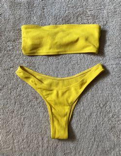 Yellow Bikini Women S Fashion Swimwear Bikinis Swimsuits On Carousell