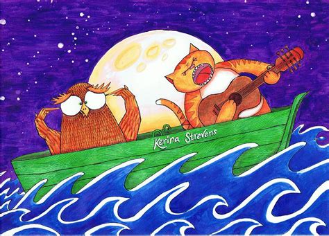 Alternative Owl And Pussy Cat Drawing By Kerina Strevens Fine Art America