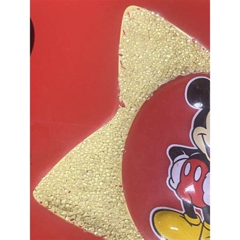 Disney Kitchen Disney Parks Embossed 3d Mickey Mouse Red Gold