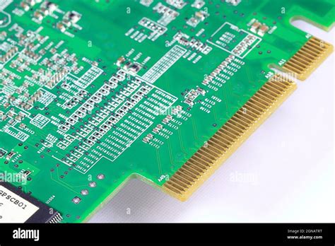 Close up PCI-express 8x card connector for interface with computer ...