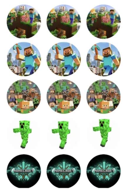 Edible Cake Toppers Edible Icing Minecraft Precut Cupcake Toppers