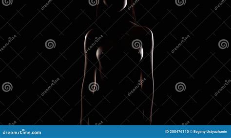 Nude Woman Silhouette In The Dark Stock Photo Image Of Mysterious Caucasian