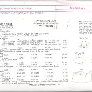 Kwik Sew Misses Bikini Swimsuit And Skirt Pattern Regular High Cut Leg Womens Vintage