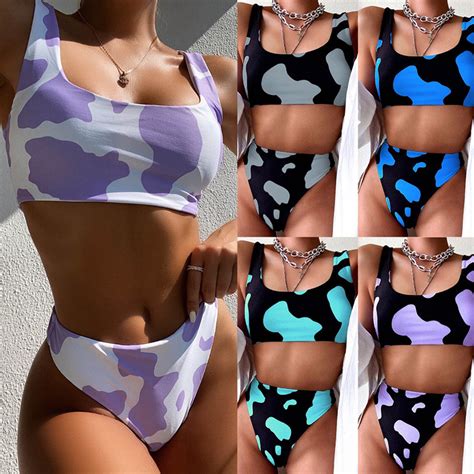 MAILLOT DE BAIN Femme maillot de bain maillots de bain Biquini femmes vache imprimé Bikini