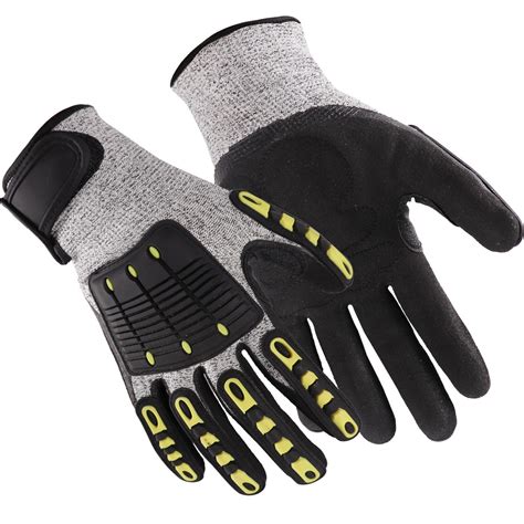 Anti Vibration Heavy Duty Knitted Shell Tpr Anti Impact Cut Resistant