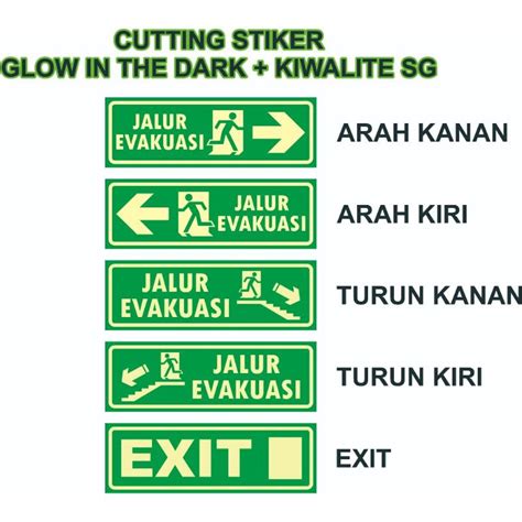 Jual Cutting Sticker K Emergency Sign Fosfor Glow In The Dark Jalur