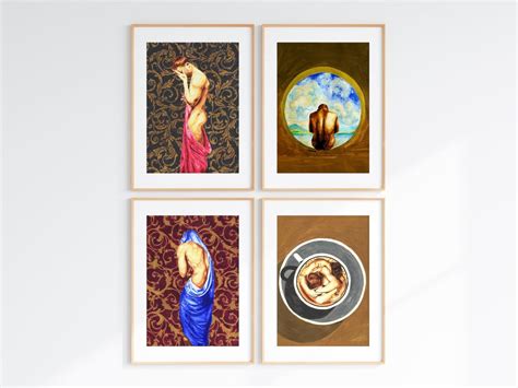 Set Of 4 Gay Art Prints Male Nude Limited Edition Of A Naked Gay Art Print Full Frontal Nudity