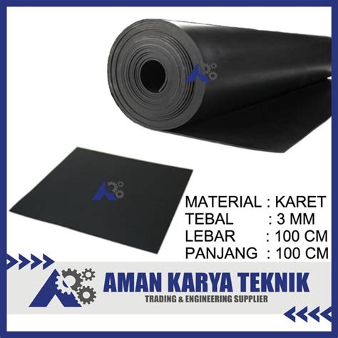 Jual Karet Hitam Lembaran Rubber Sheet 3 MM X 100 CM X 100 CM Di