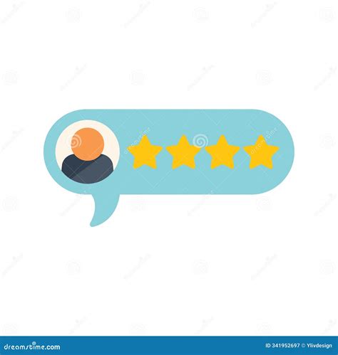 Customer Giving Five Star Feedback Rating Review Bubble Icon Stock