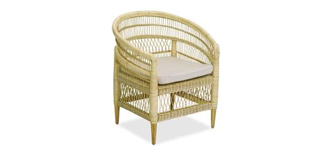 Malawi Chair Rattan And Wood Frame With Cushion