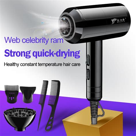 Lectric Hair Blow Dryer W Powerful Hair Blower With Hot Cold Blue Light Constant Temperature
